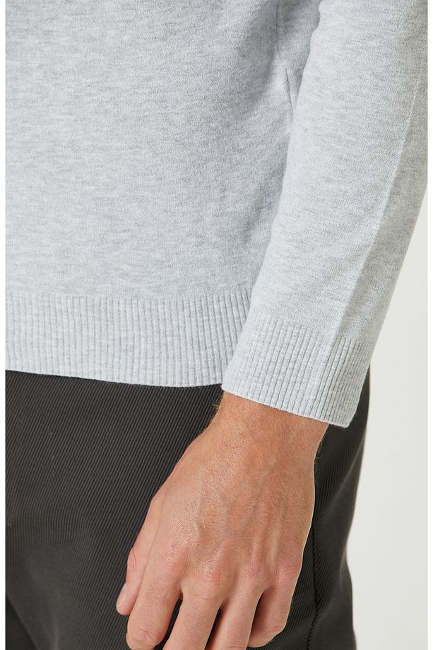 Açık Gri Basic Triko - 7