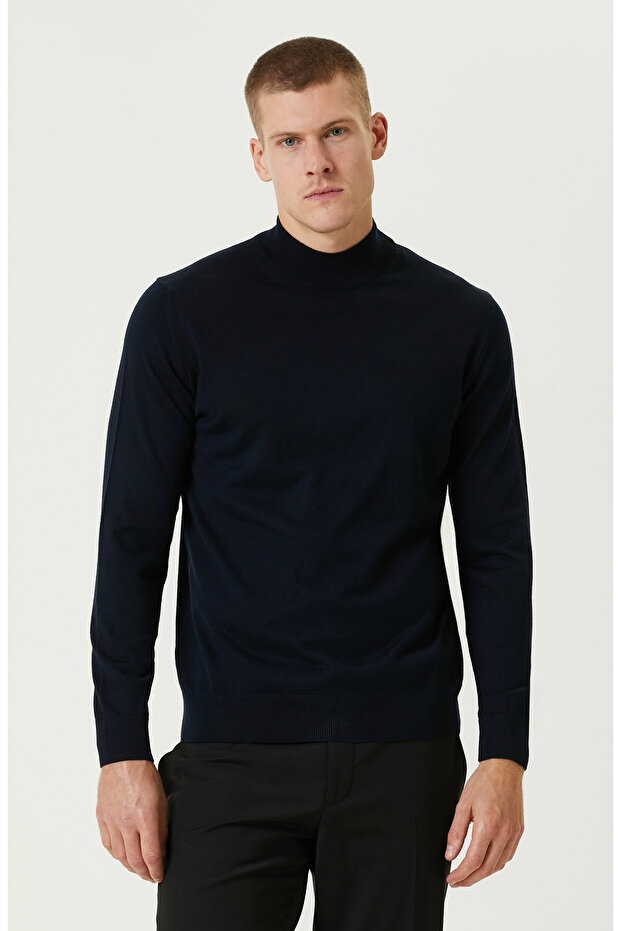 Lacivert Yün Kazak - 1