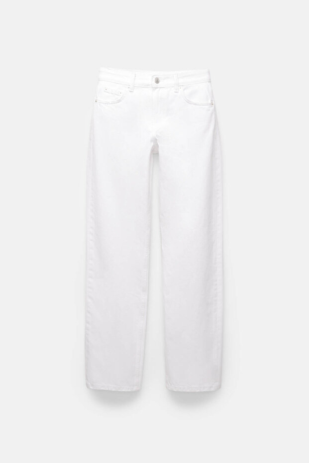 Düz kesim orta bel jean - 8