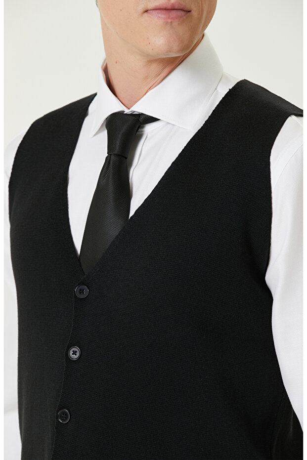 Siyah Triko Yelek - 6