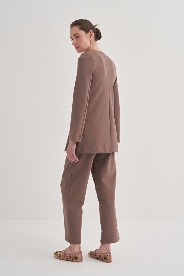 Kadın Çelik Örme Ceket Kahve - 5