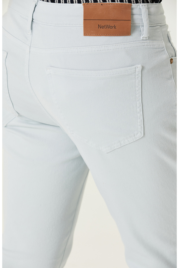 Buz Mavisi Denim Pantolon - 5