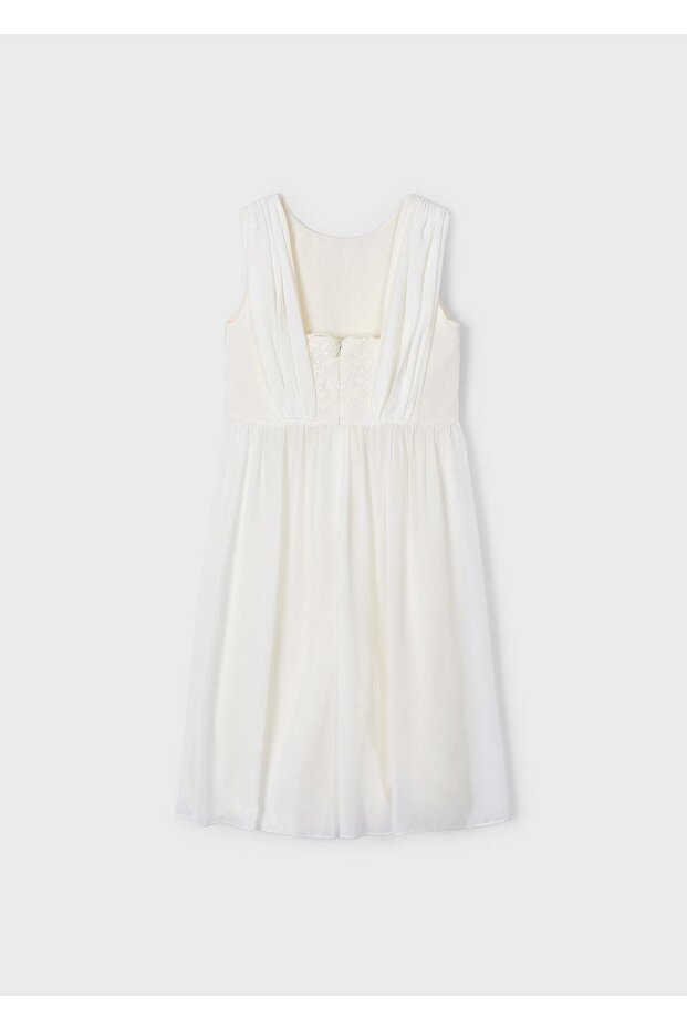 Üstü Dantelli Tulum - Ekru - 3