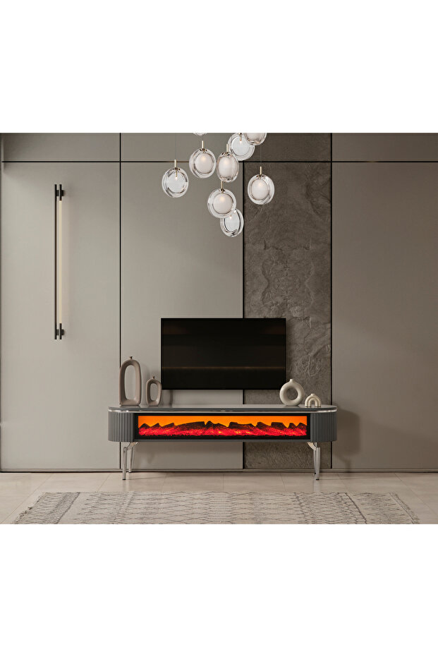 River tv ünite 1.70 komple şömine - 1