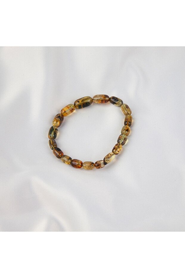 Dominican Blue Rock Fossil Amber Bracelet 7.5Gr