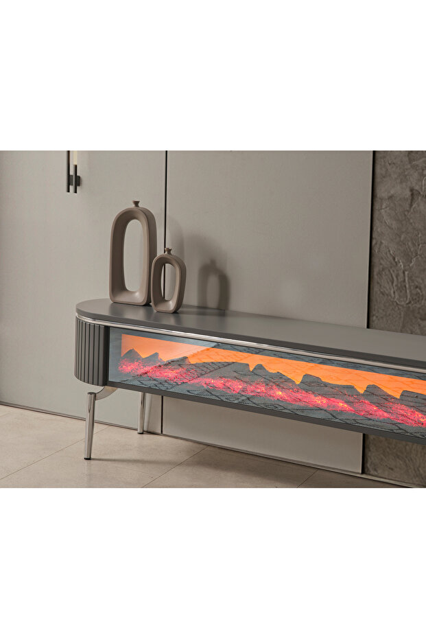 River tv ünite 1.70 komple şömine - 3