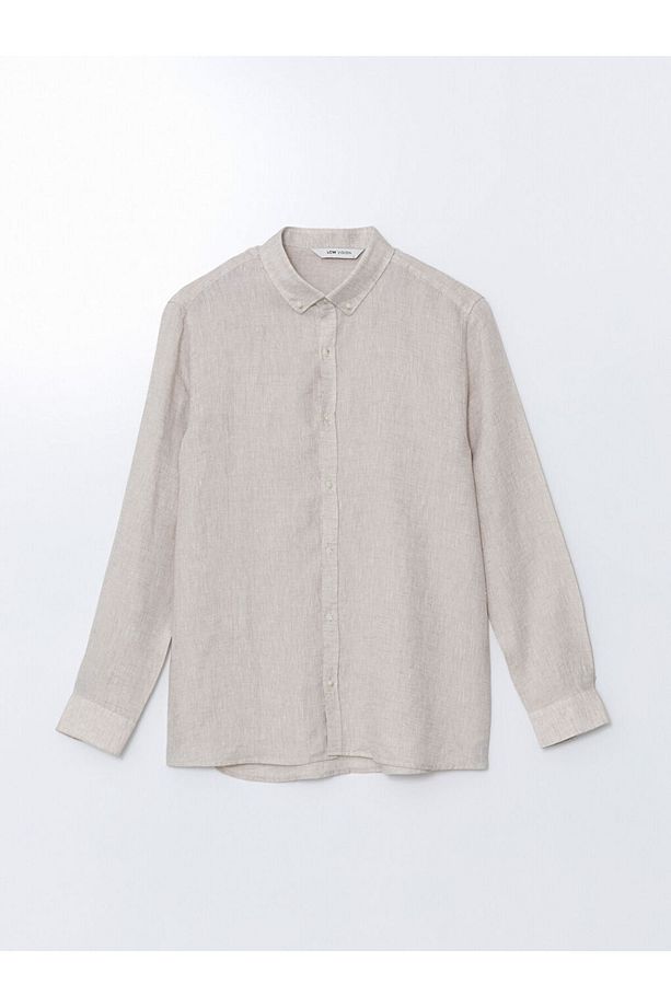 LCW Vision Slim Fit Uzun Kollu Keten Erkek Gömlek - 1