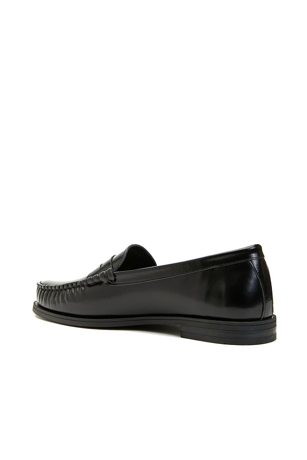Siyah Kadın Deri Loafer - 3