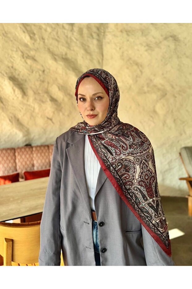 İpek saten şal - 1