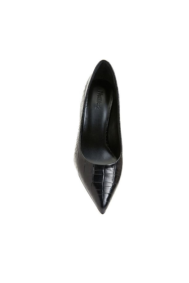 Siyah Deri Stiletto - 4