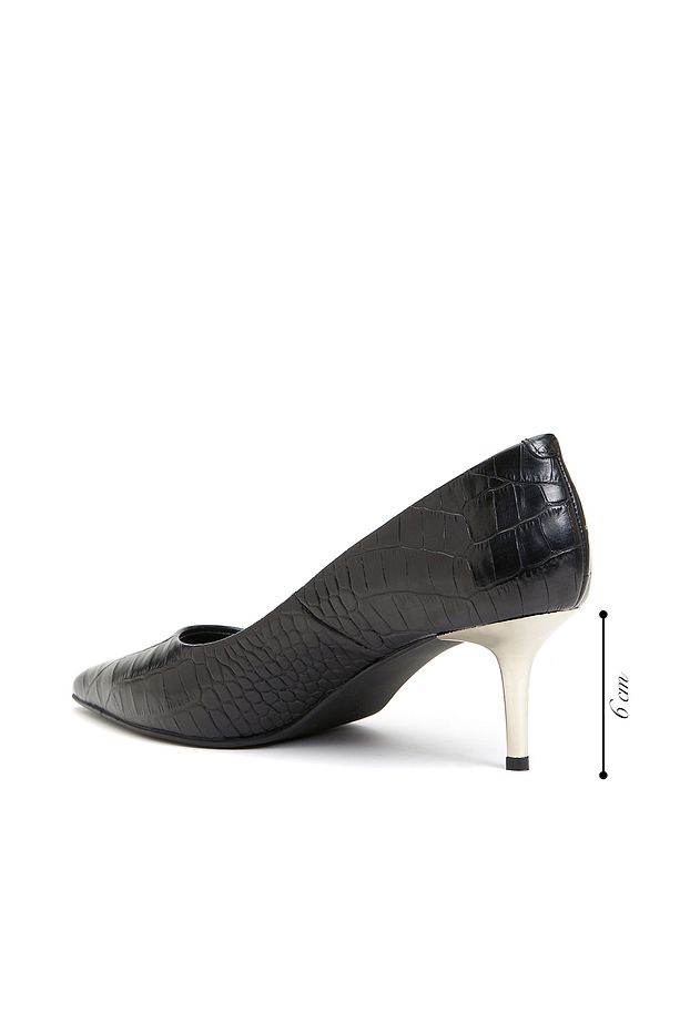 Siyah Deri Stiletto - 3