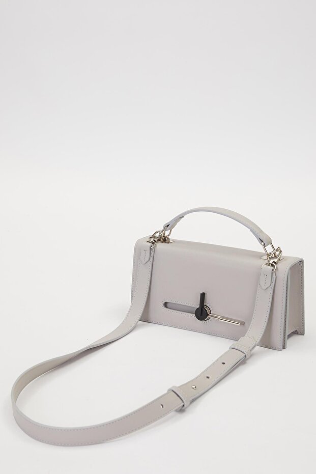 حقيبة كتف قابلة للطي باللون الرمادي - 1