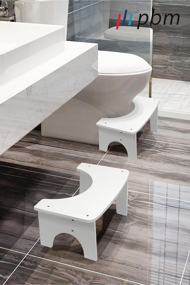 Yetişkinler için MDF Tuvalet Taburesi, Kaymaz Sağlam Banyo Tuvalet Klozet Taburesi - 3