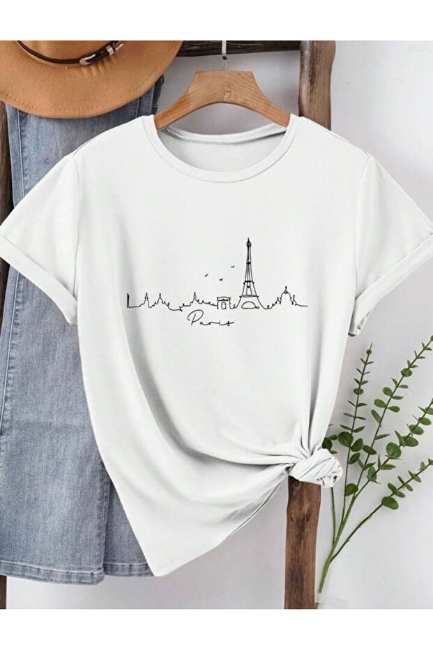 تي شيرت أساسي مطبوع بنمط روما - 1