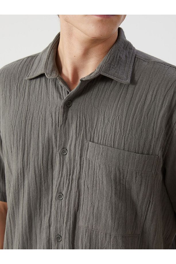 LCW Casual Rahat Kalıp Müslin Erkek Gömlek - 3