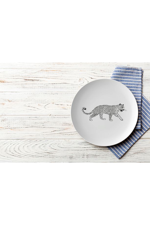 Leopar Desenli Porselen Tabak - 2