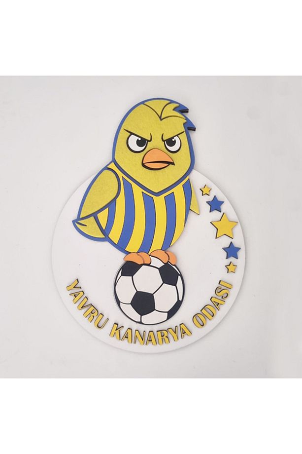 Taraftar FB Kanarya Sarı Lacivert Çocuk Bebek Yeni Doğan Kapı Duvar Dolap Süsü Hediye - 2