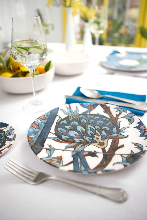 Sade Çini 4lü Servis Tabağı Seti - 25 Cm - 4