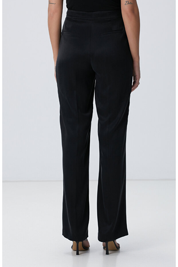 Siyah Cupro Pantolon - 4