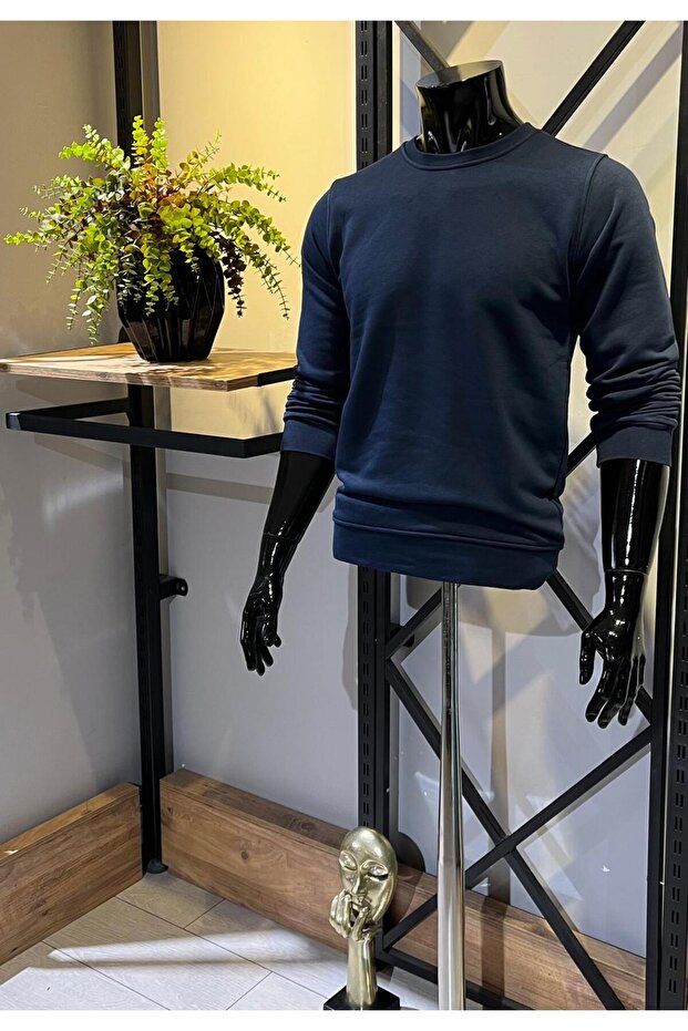 3 Iplik Şardonsuz Basic Sweatshirt - 1