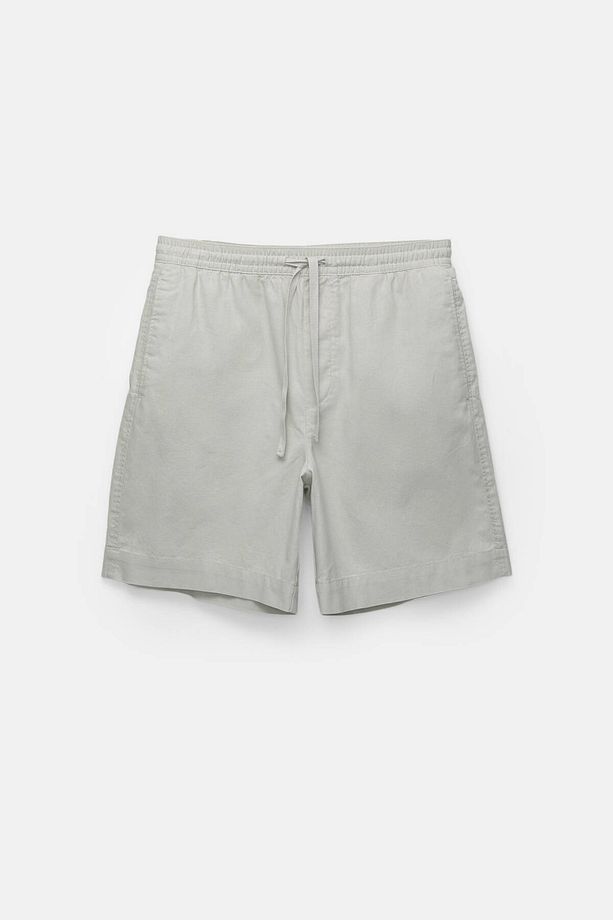 Keten karışımlı jogger bermuda şort - 5