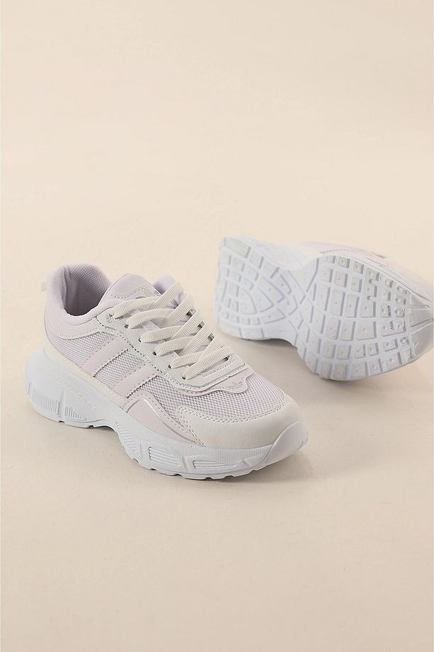 Kadın Yüksek Taban 4 CM Yazlık Fileli Hafif Rahat Taban Sneaker Kalın Taban Spor Ayakkabı - 4