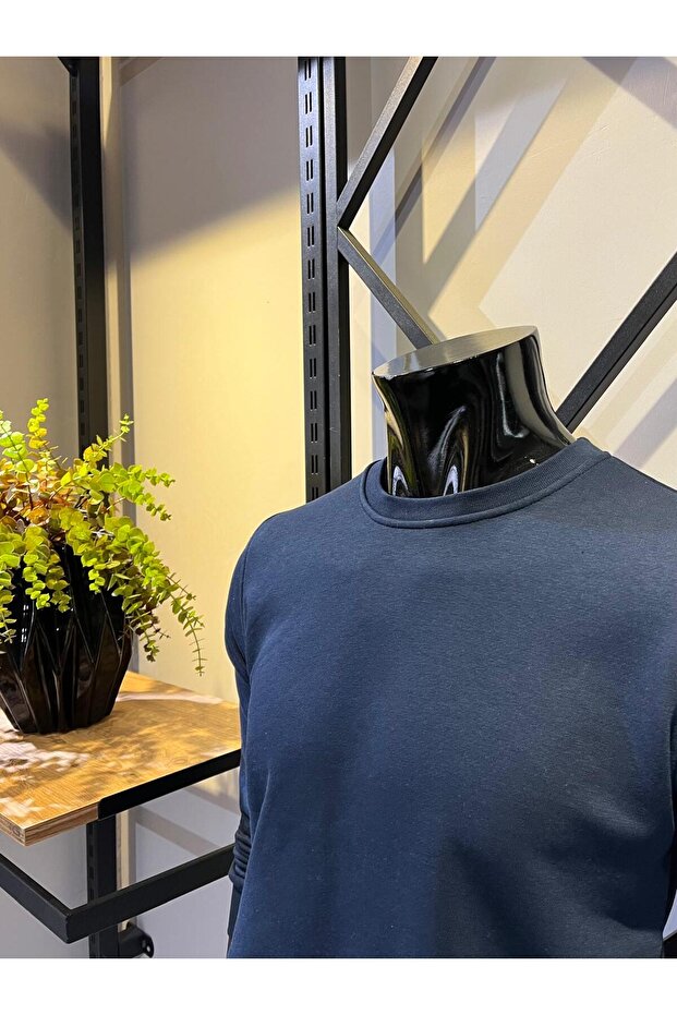 3 Iplik Şardonsuz Basic Sweatshirt - 3