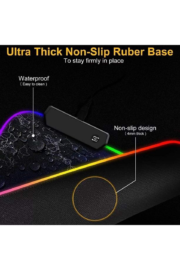 80x30 Rgb Dünya Desenli Mouse Pad Led Işıklı Su Geçirmez Dünya Desen Gaming Mousepad 80x30 - 6