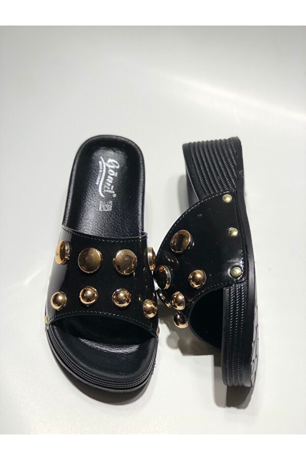 Taşlı Terlik Yüksek Topuk - 1