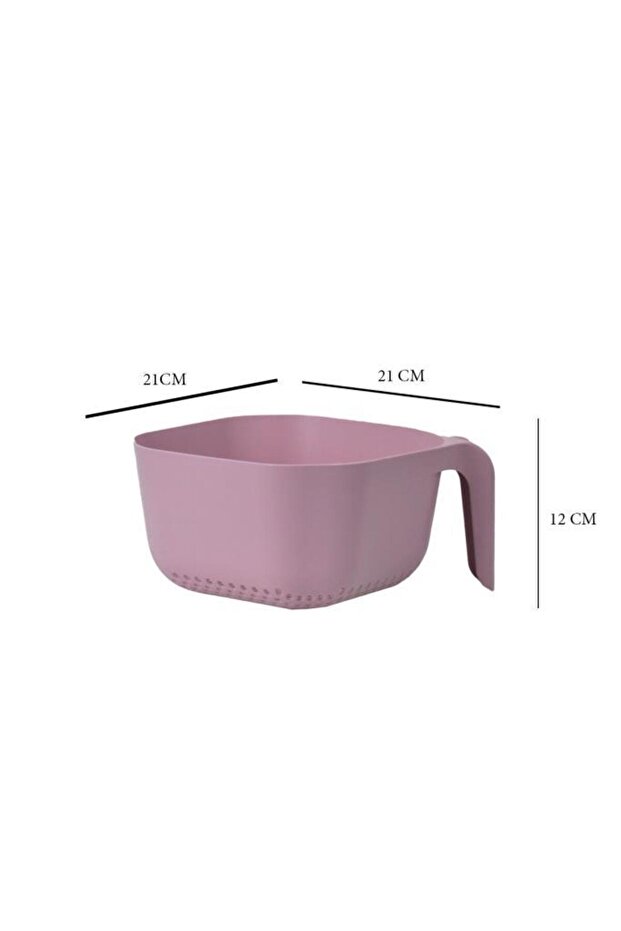 مصفاة معكرونة مربعة وردية اللون - 2