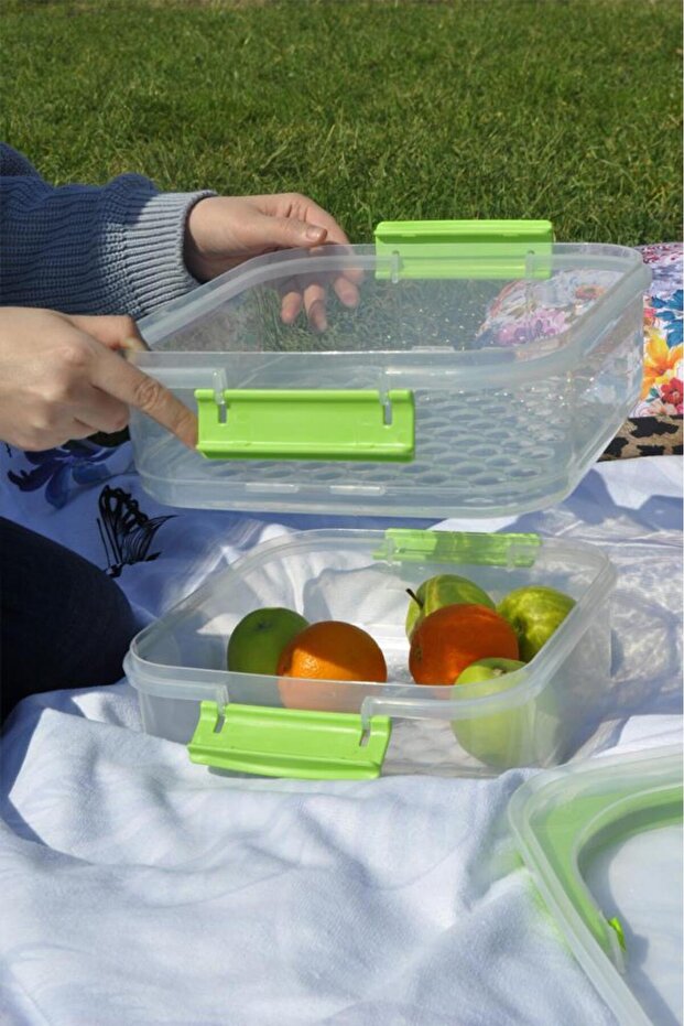 Yeşil, Katlı Piknik Seti - 3