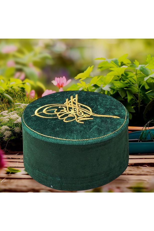 Tuğralı Yeşil Keçe Takke,tuğralı Takke,yeşil Takke,kalıplı Takke,sarıklık Takke,takke, T054 - 5
