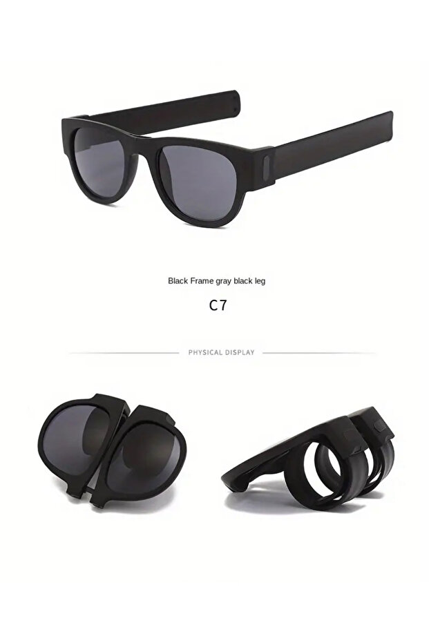 Sunglasses Foldable Sports Glasses Cycling Glasses Polarized Black