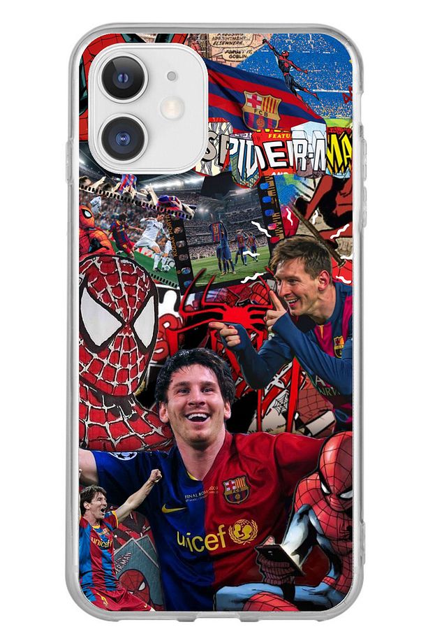 iPhone 11 Uyumlu Messi Kolaj Şeffaf Silikon Kılıf - 1