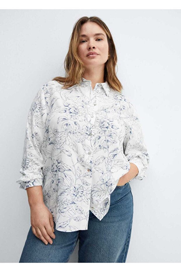 Düğmeli desenli gömlek - 8