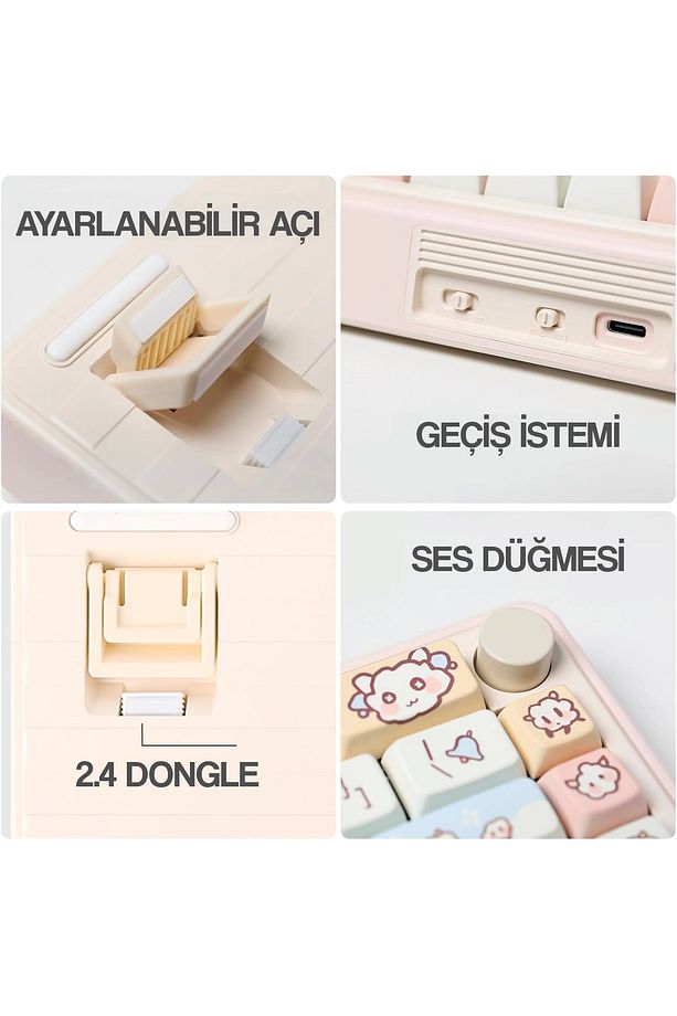 Abm067 Nebula Programlanabilir Esports Rgb Mekanik 3 Mode Kablosuz Klavye (PEMBE) - 4