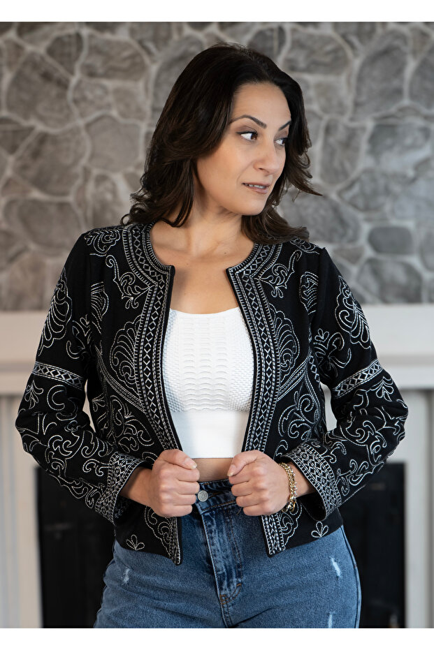 İşlemeli ceket - 1