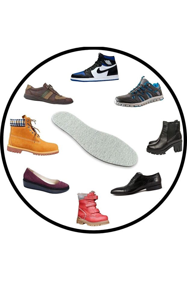 Kışlık, Çok Sıcak Tutan, Termal -Klasik Hakiki Yün Keçe- Bot, Ayakkabı Tabanlığı, 1 Çift - 6