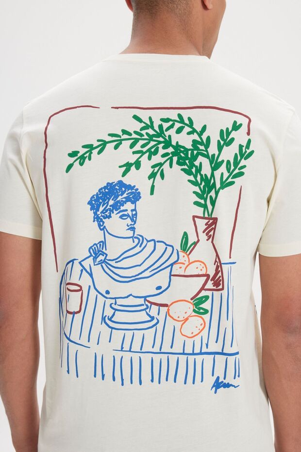 Erkek Sarı Standart Fit Normal Kesim %100 Pamuk Yumuşak Dokulu Baskılı Bisiklet Yaka Tişört - 2