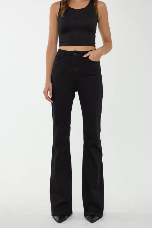 Lya Hsn Women's Lara Lya Cnk Gloria Women's Black Flared Jeans Women's Shaping / Sculpting