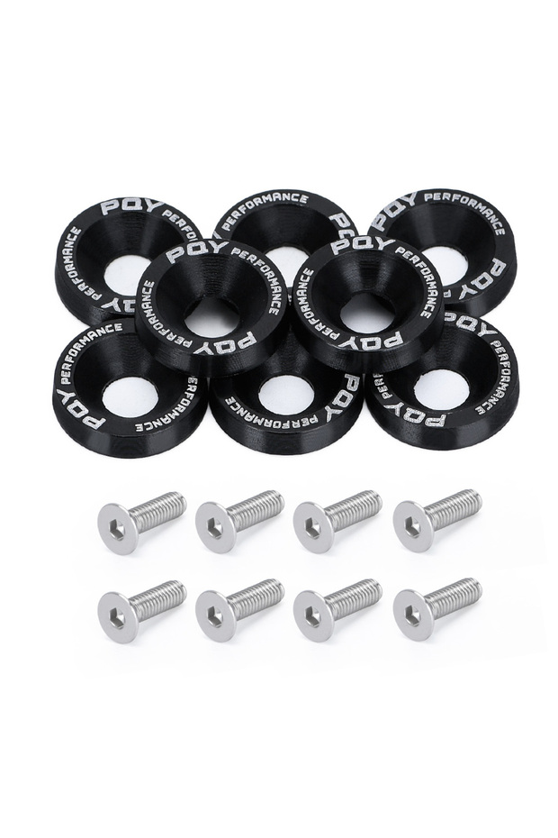black 8Pcs M6 Car Modified Hex Fasteners Fender Washer Bumper Engine Concave Screws Fender Washer Li