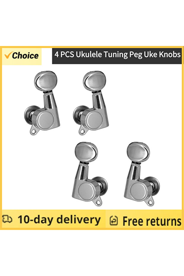 4 PCS Ukulele Tuning Peg Uke Knobs 1:15 Closed Style Tuners Tuning Key for 4 String Ukelele - 1