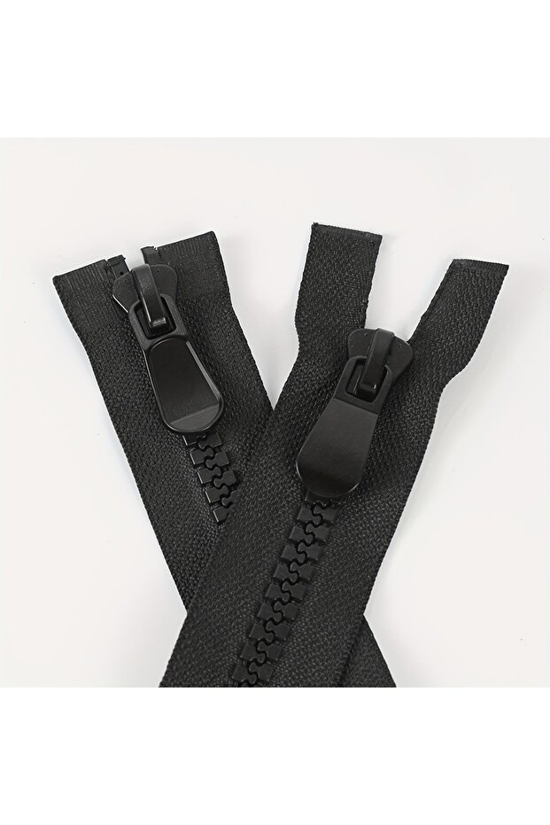 black(1pcs) 60CM 10# 1pc Nr. 10 Harz Doppelt Offener Schwanz Reißverschluss Gewöhnliche Zähne Kleidu