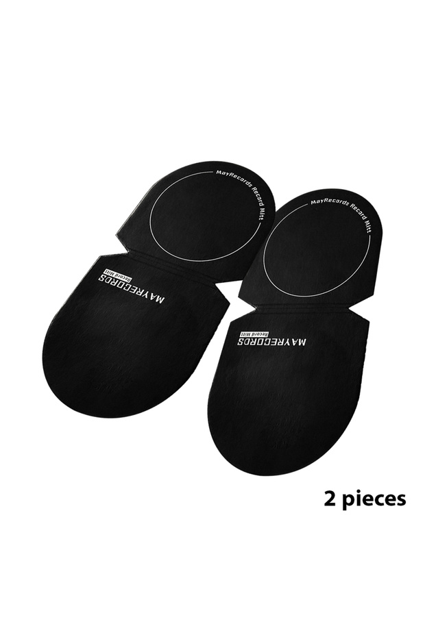 Black 2pcs Record Cleaner Handler Mitt Black Vinyl Record Clip Disc Cleaning Protection Pad No Finge