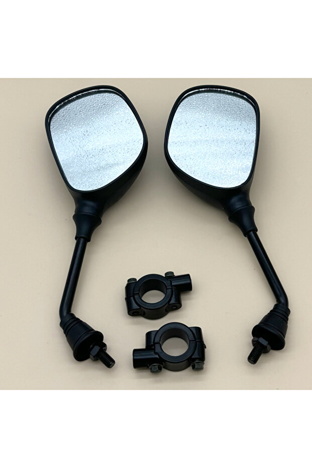 8mm with mounts 1 Pair Universal 22mm Rearview Mirror Side Convex Mirror For Honda Kawasaki Suzuki Y