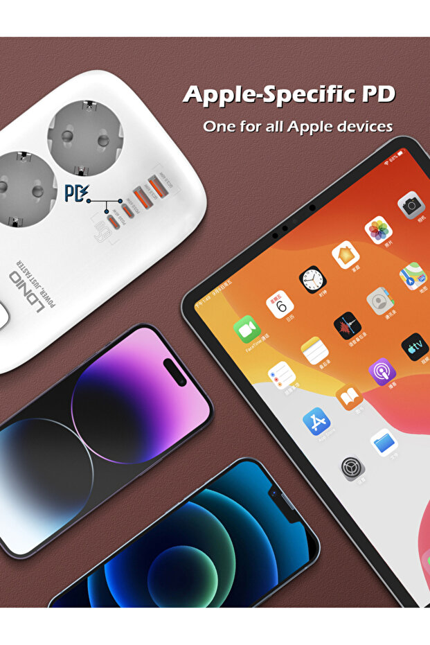 EU LDNIO 3 Outlets Power Strip EU Standard with PD 65W 4 USB Port USB Charging 2M Extension Cord Soc - 4