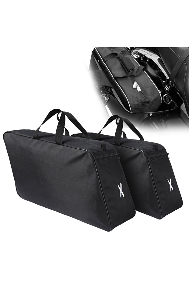 2Pcs Motorcycle Universal Luggage Bag Saddlebag Tour Pack Soft Liners For Harley Touring Road King R