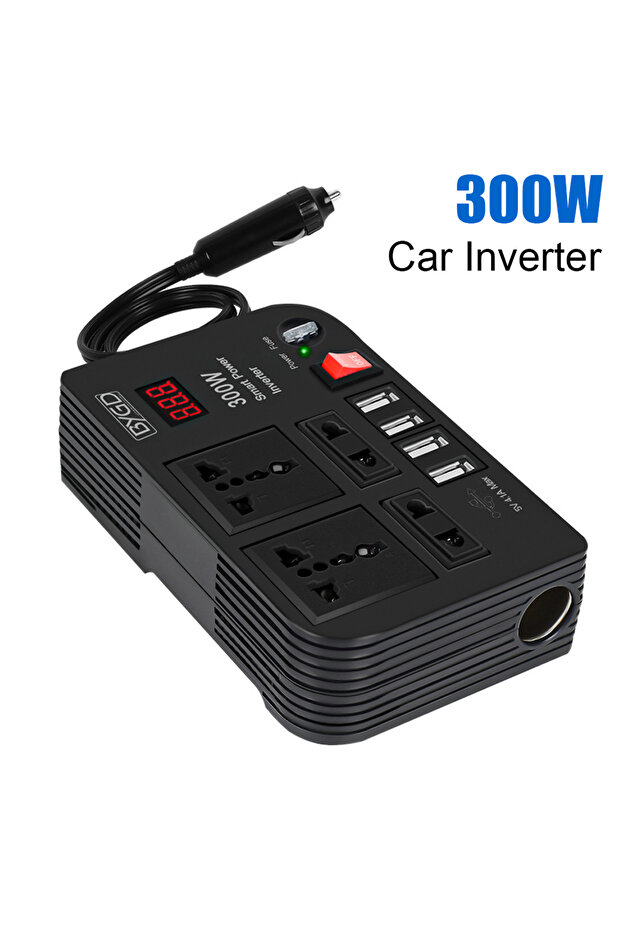 12V to 24V Overload Protection ON/OFF Switch 4 AC Sockets DC 12V to AC 220V Converter Outlets Car In