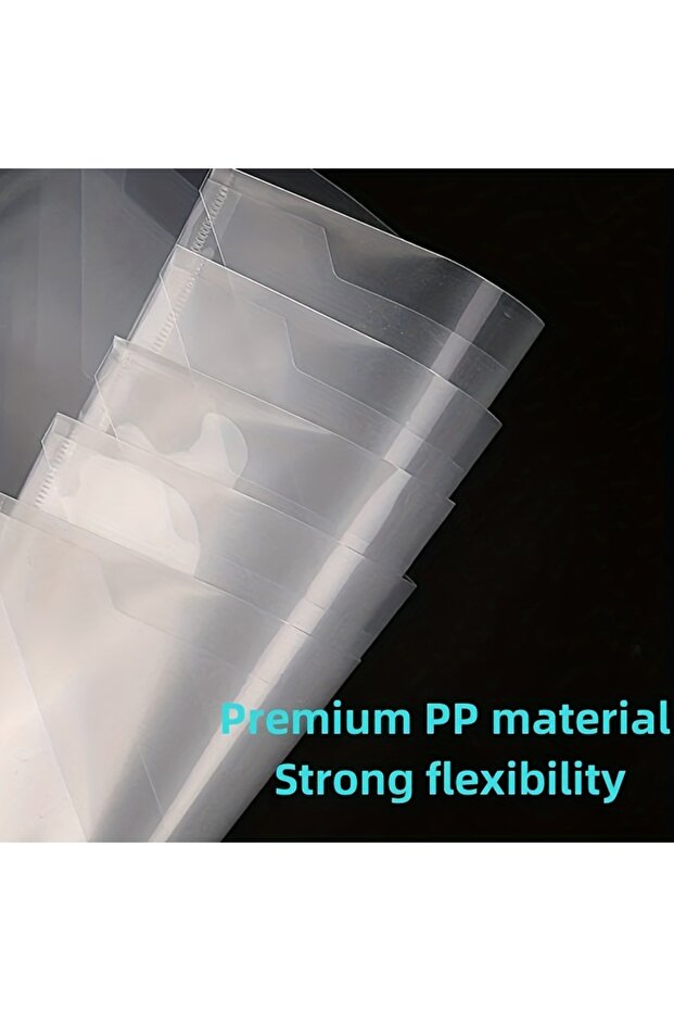 20 packs, plastic envelope, transparent reusable poly envelope waterproof folder with buttons, A4... - 5