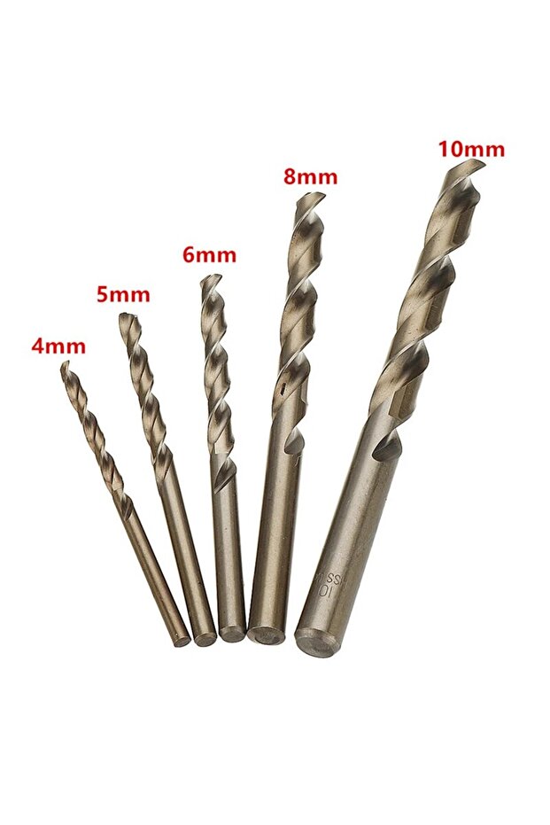 5pc 4-10mm set M35 Cobalt Roasted Yellow Fully Ground High-speed Steel Twist Drill 5pc 4-10mm Drilli